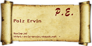 Polz Ervin névjegykártya
